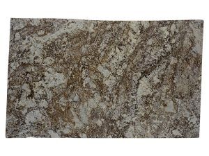 Speckled gray and brown granite stone surface with a rough, mottled texture