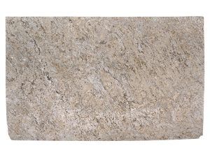Close-up of a beige, speckled stone or granite surface with a rough texture.