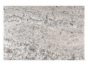 Close-up of a speckled gray and white stone or granite surface with subtle dark veining.
