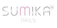 Sumika Nails logo in gray and pink text on a white background