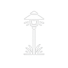 Outline of a garden lamp post with grass.