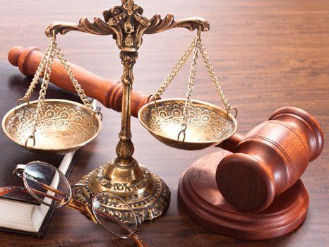 Scales of justice and gavel