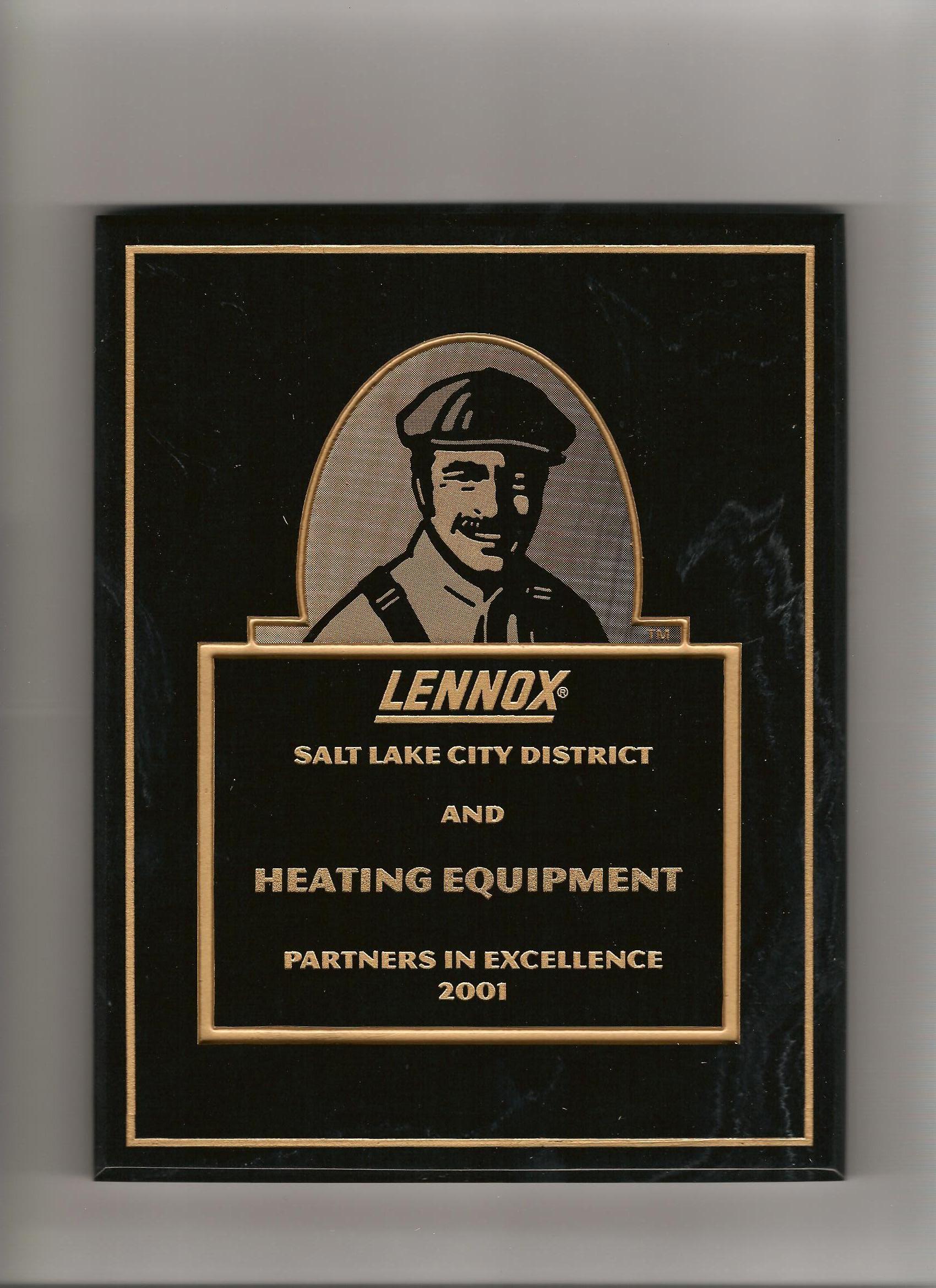 2001 Lennox Partners in Excellence Award