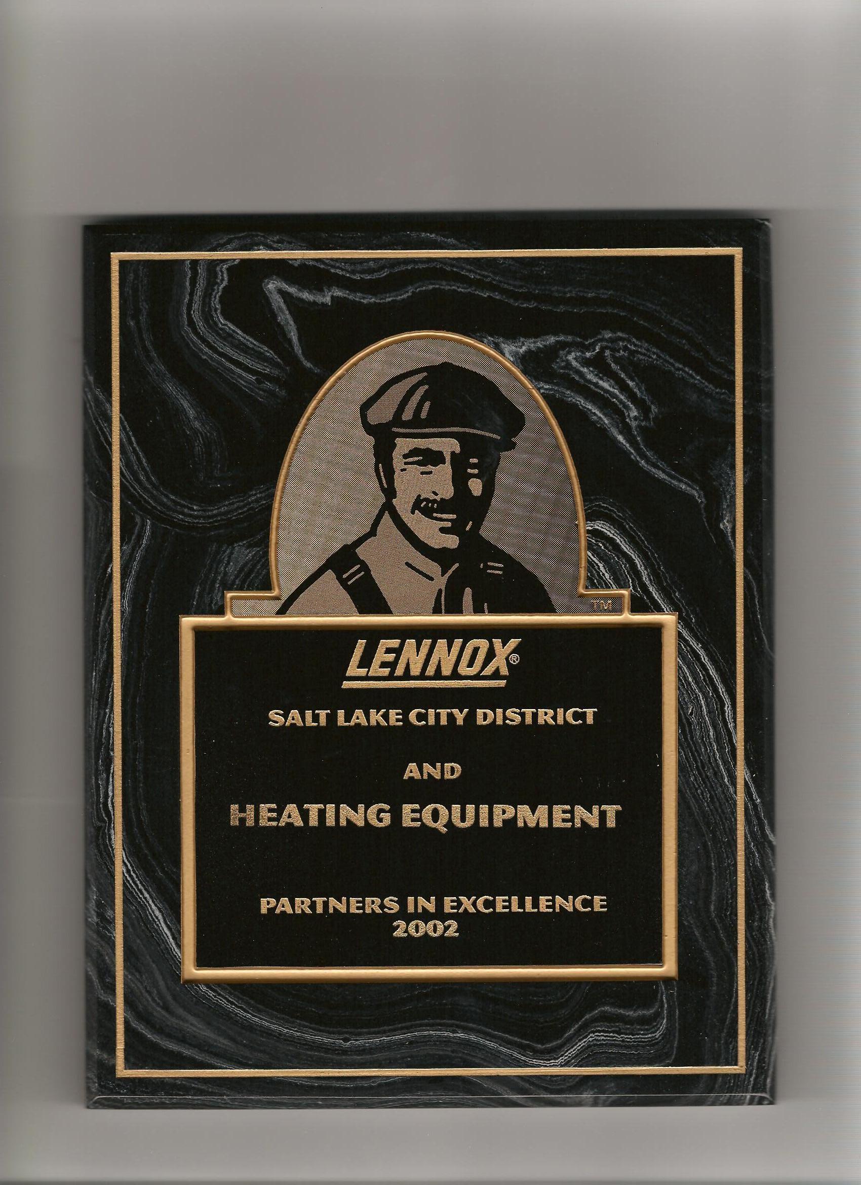 2002 Lennox Partners in Excellence Award