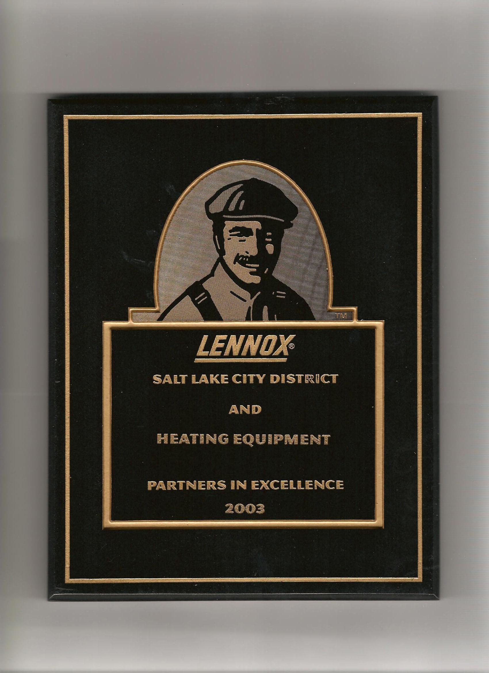 2003 Lennox Partners in Excellence Award