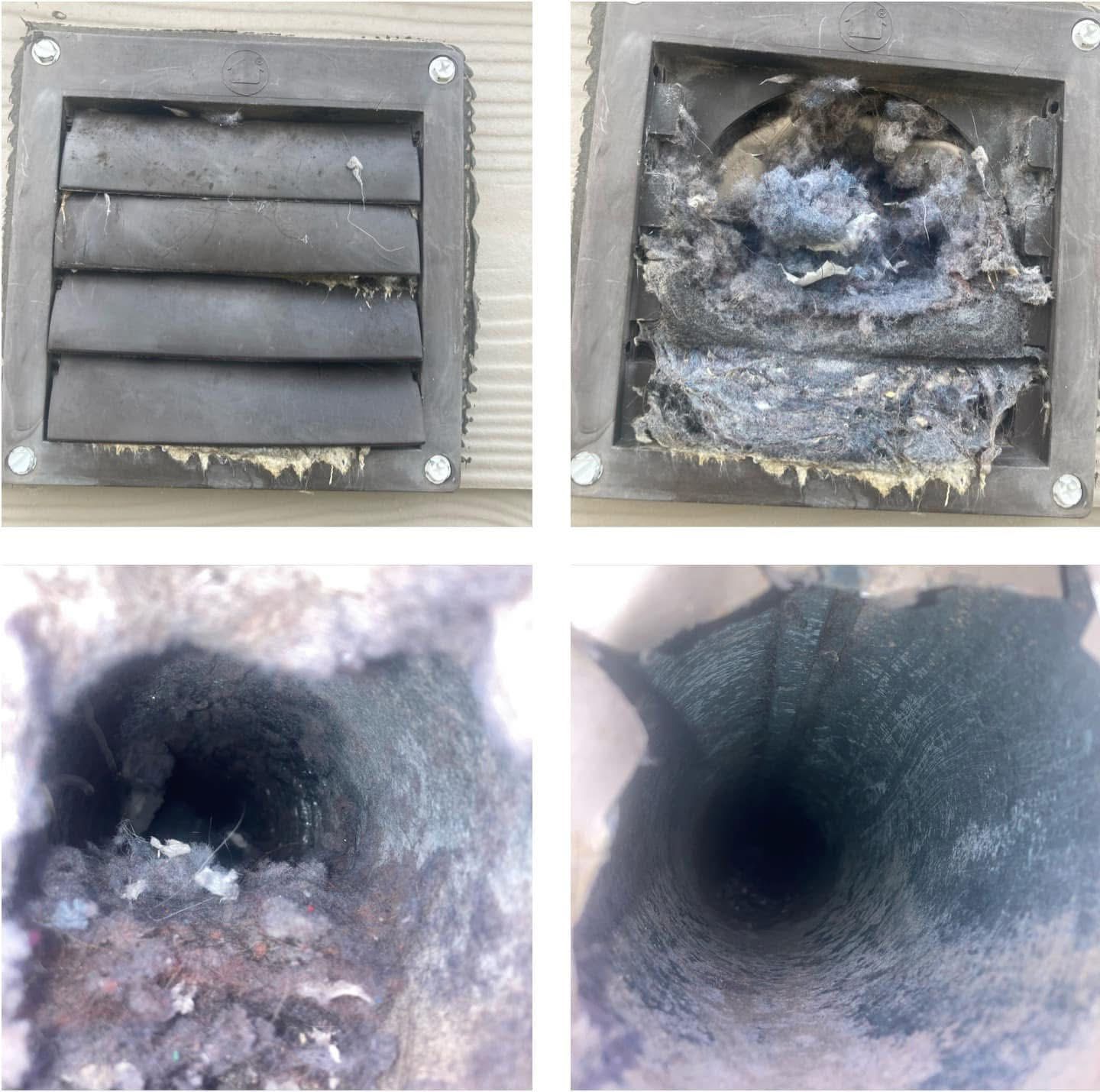 Four pictures of a vent with a hole in it