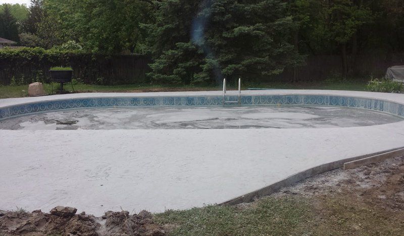 Concrete poolside