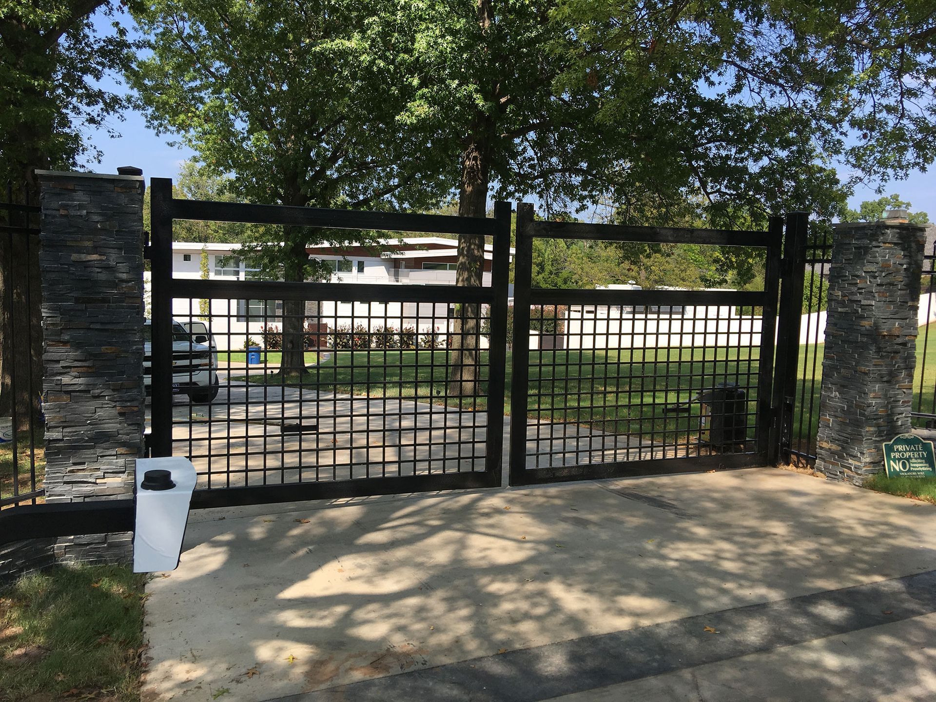 Black custom entry gate