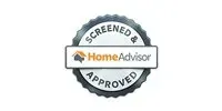 HomeAdvisor screened and approved badge logo in gray and orange