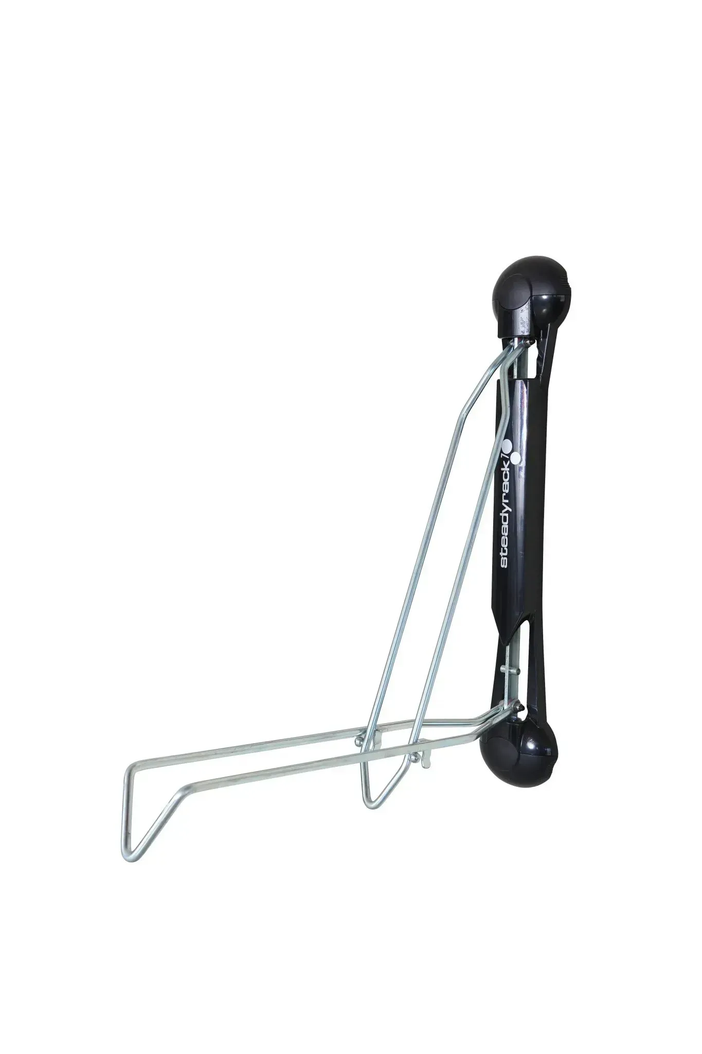 White cable-driven exercise machine with black handles and frame on a plain background