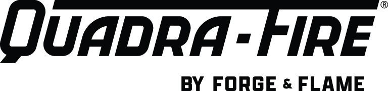 The logo for quadra fire by forge and flame