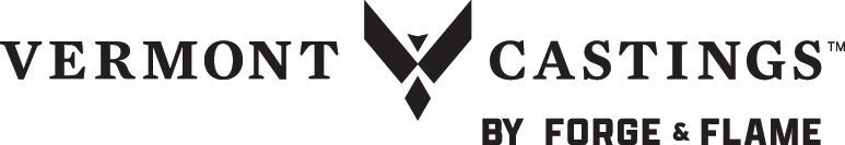 The logo for vermont castings by forge and flame