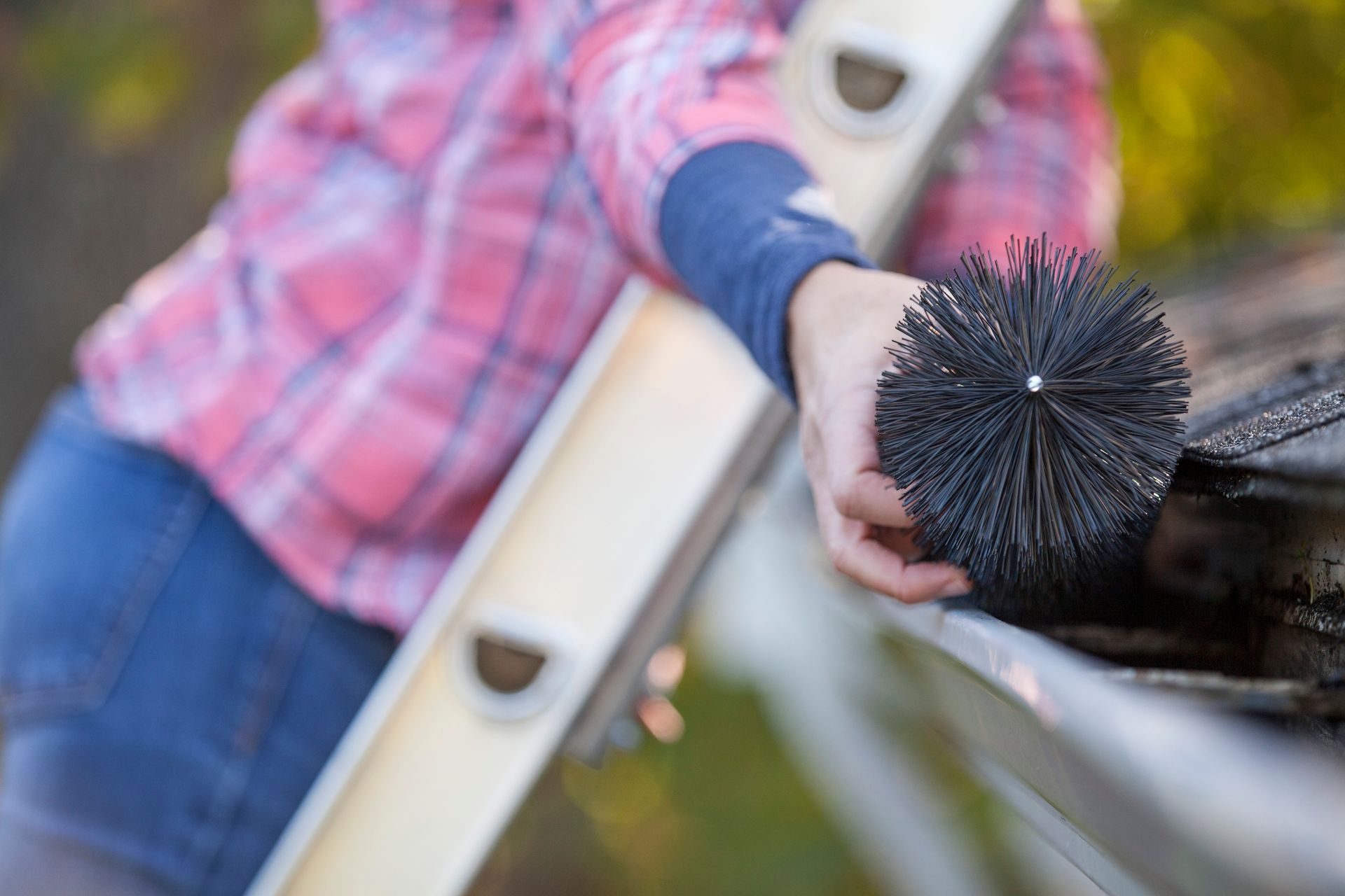 a person holding a brush