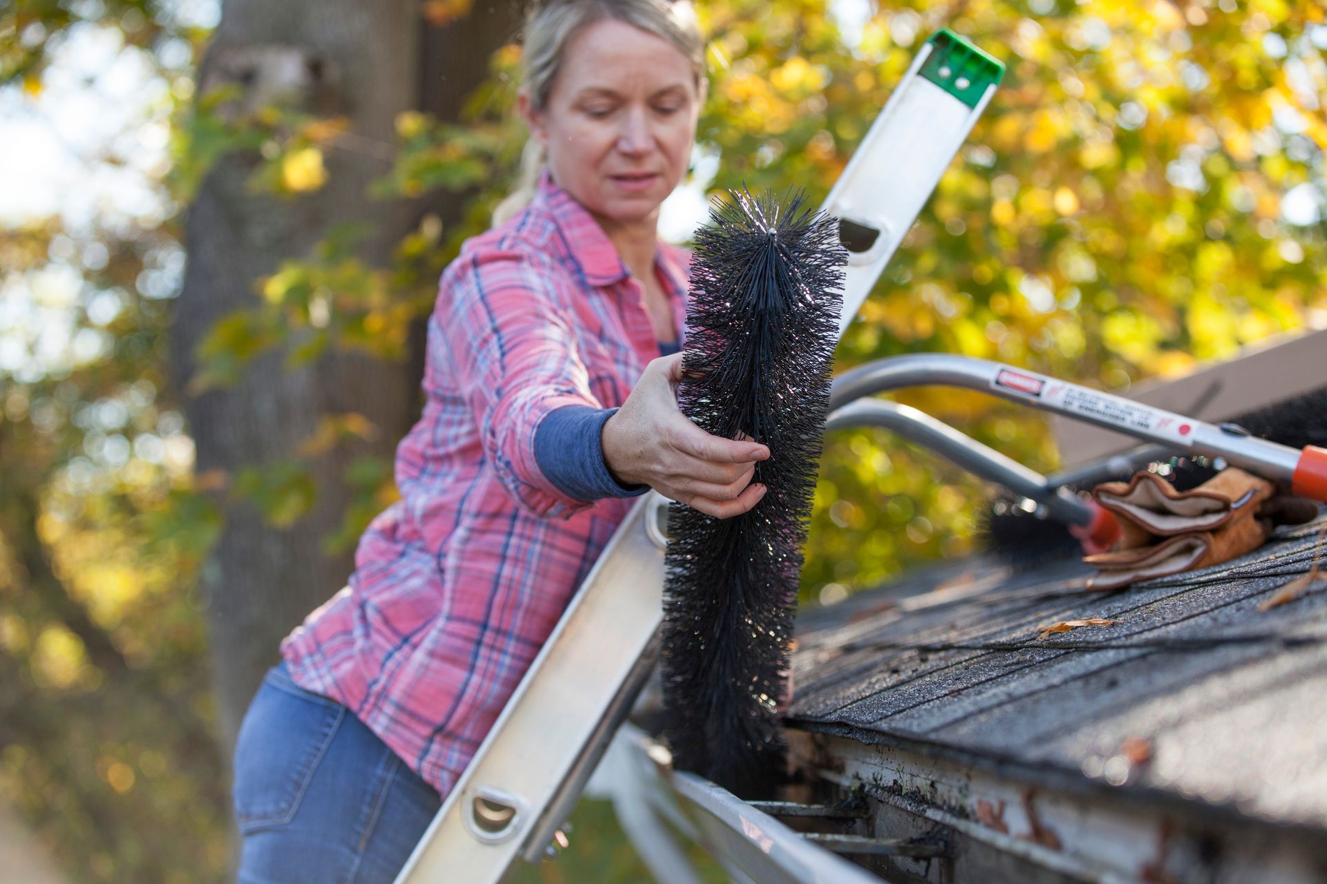 a person holding a brush
