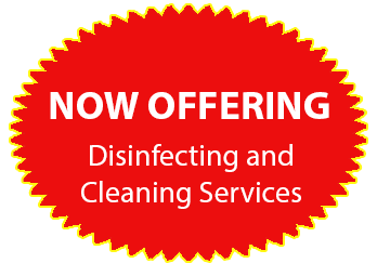 Now offering Disinfecting and Cleaning services