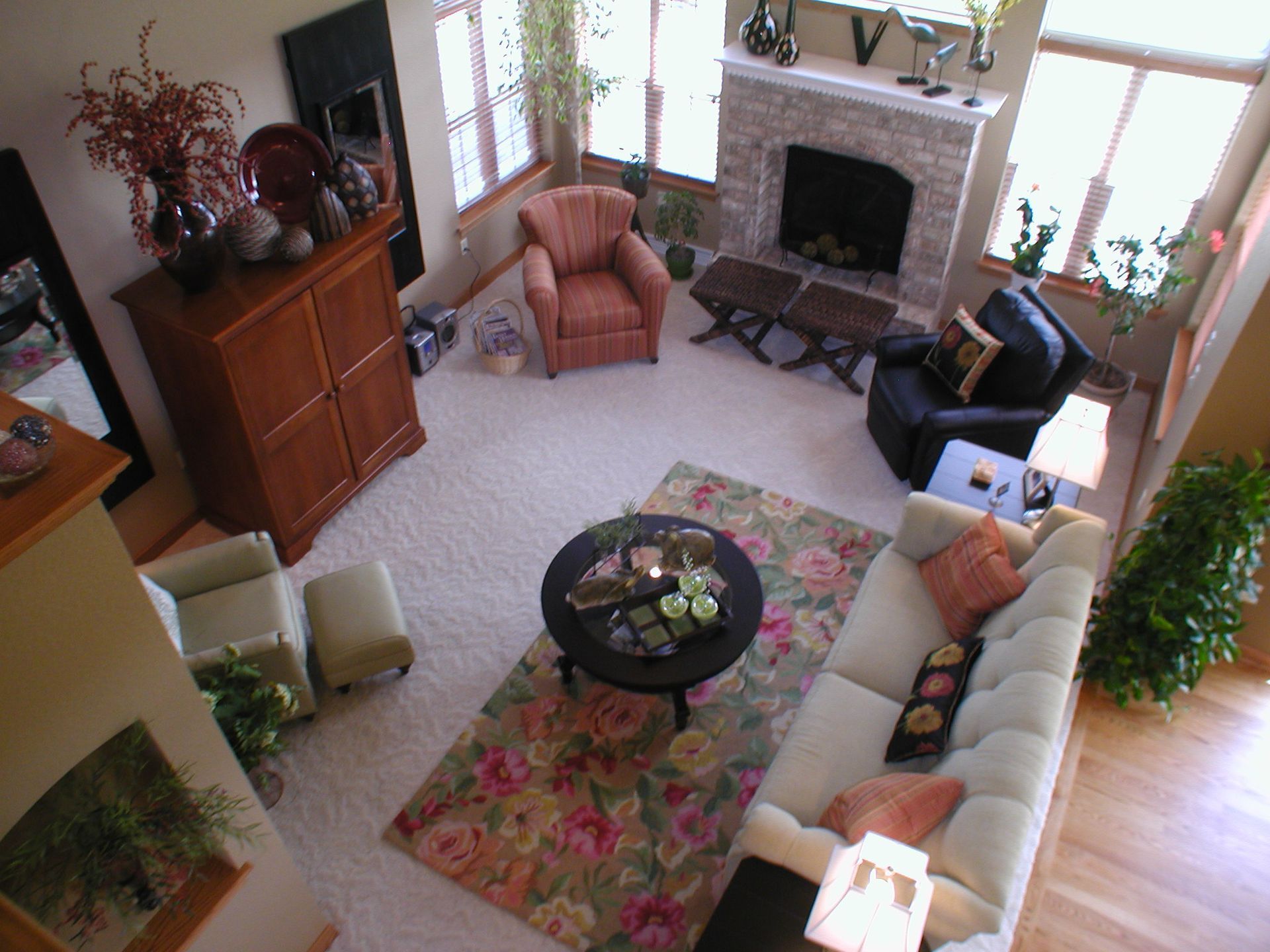 Living room with fireplace