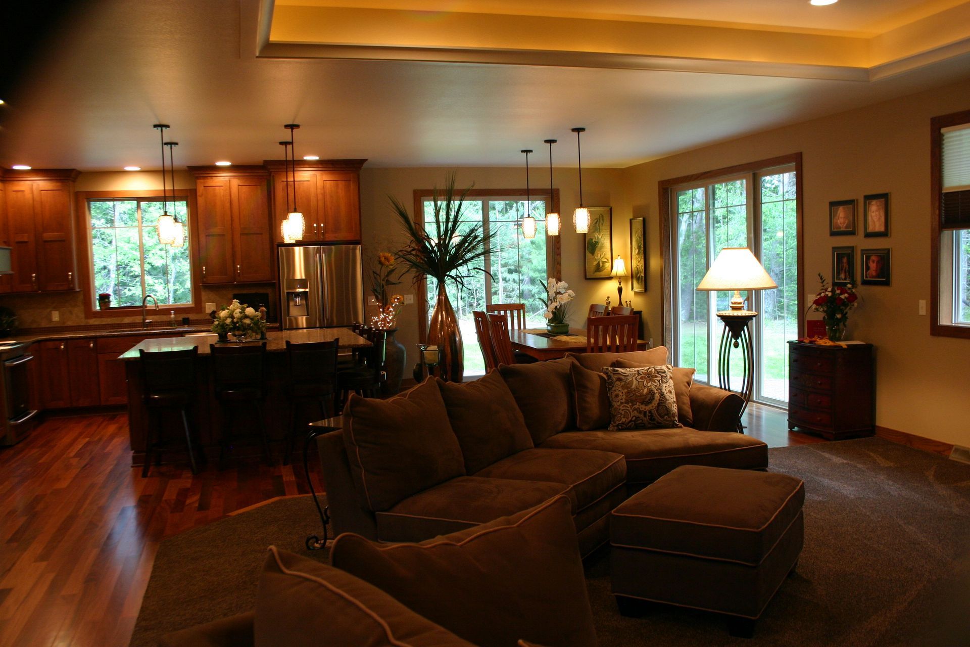 Living room with decorative lights