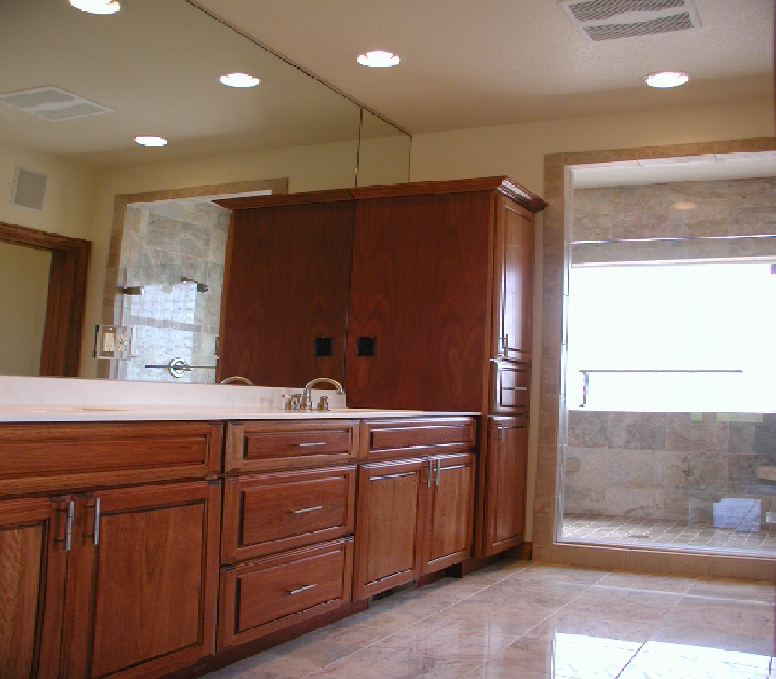 Bathroom with cabinets