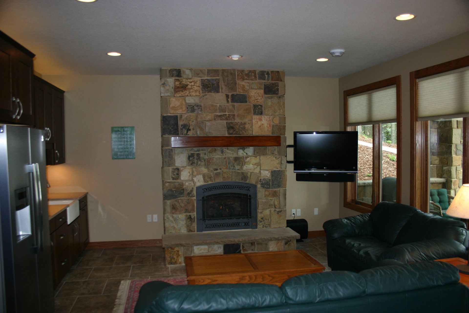 Living room with fireplace