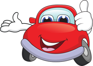 Red smiling car