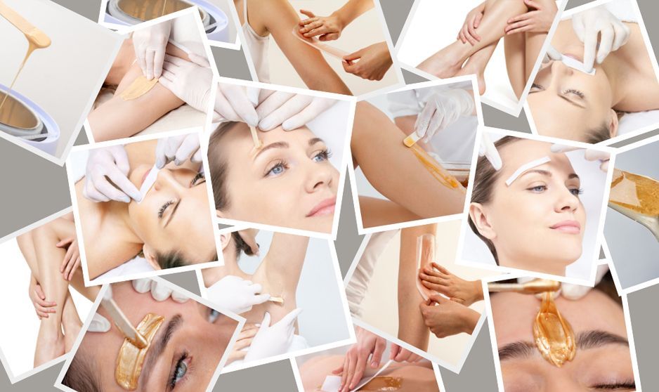 A collage of pictures of different types of waxing services.