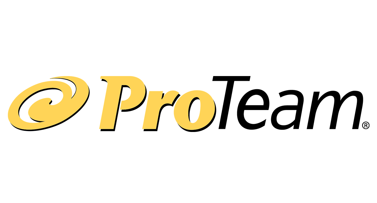 ProTeam logo: Gold swirling design with 