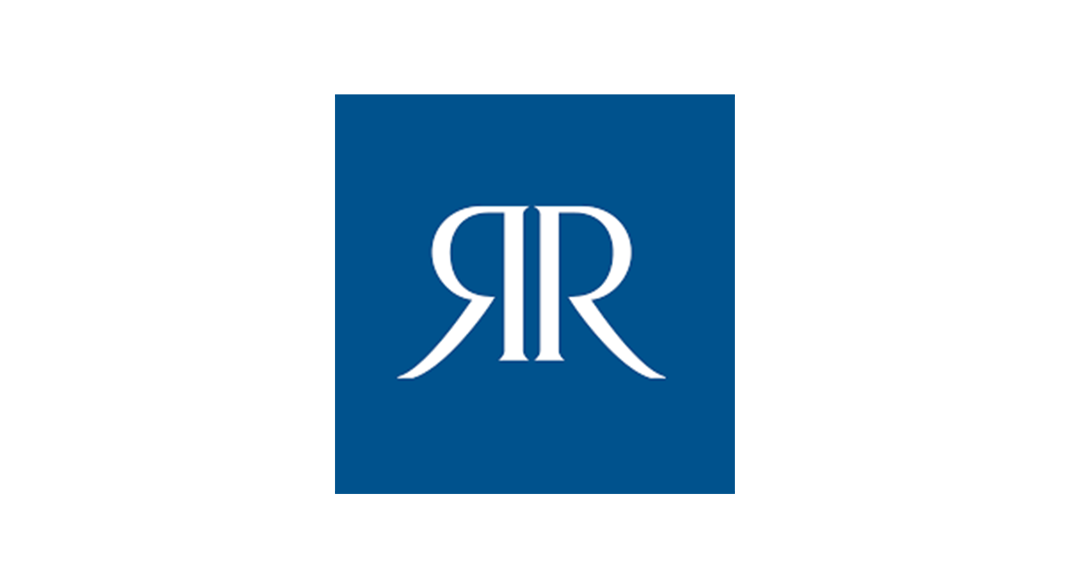 Blue square with two mirrored, stylized white R letters. Riccar logo