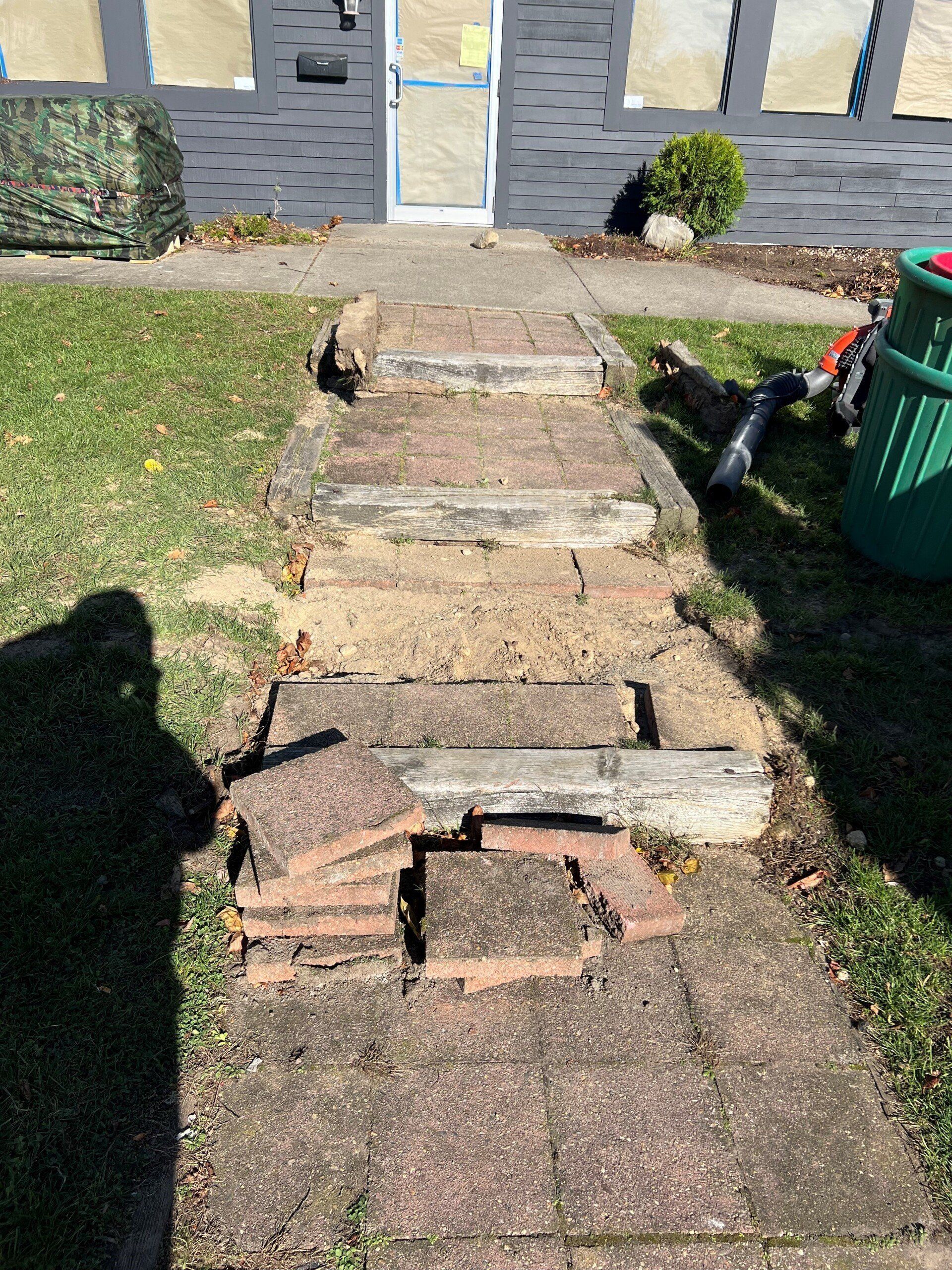 before walkway job