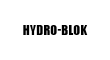 Logo for Hydro-Blok, black text on a white background.