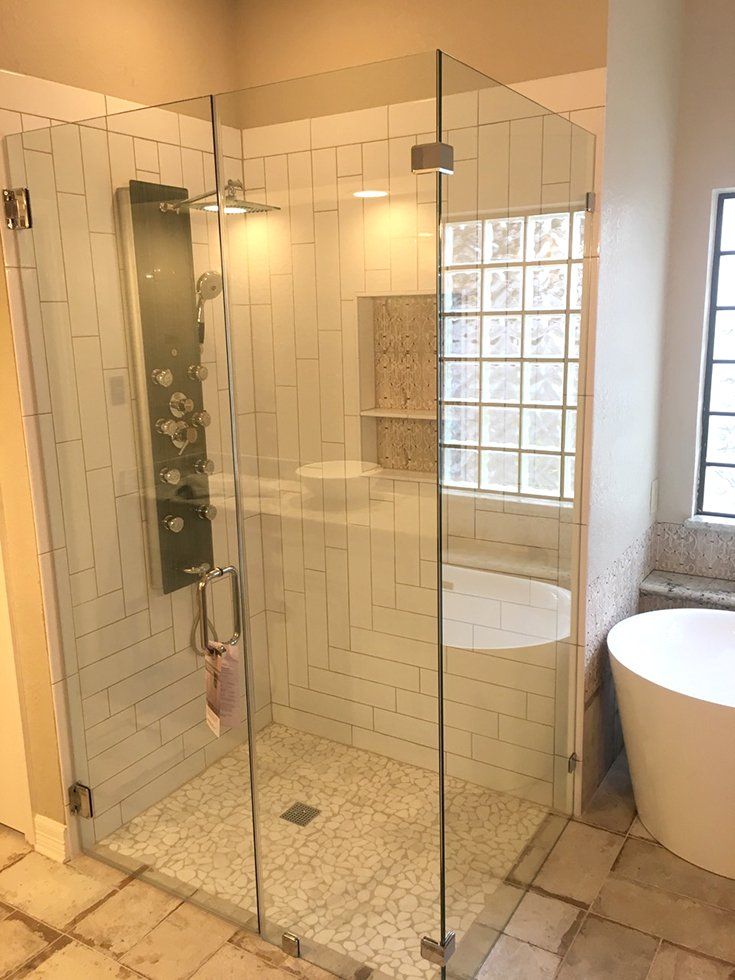 Shower glass enclosure