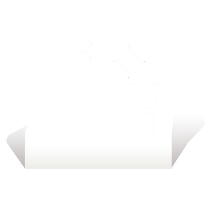 A white paper with a shadow on a white background.