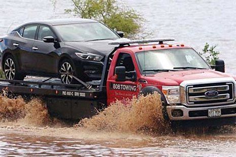 Towing service during flood