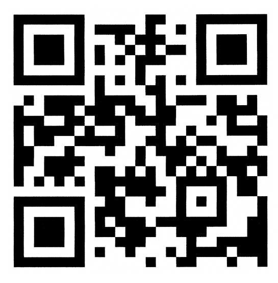 Black-and-white QR code centered on a white background