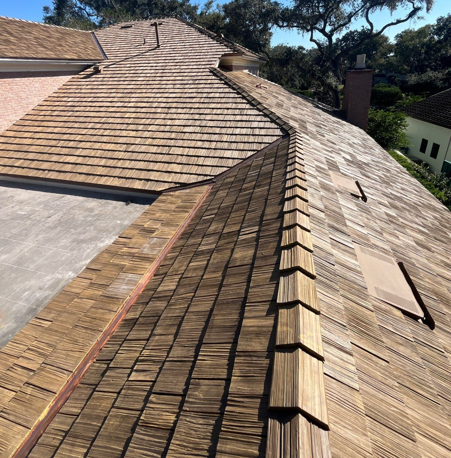 Aerial view of a custom Ludowici tile job in Orlando fl & Fort Lauderdale.