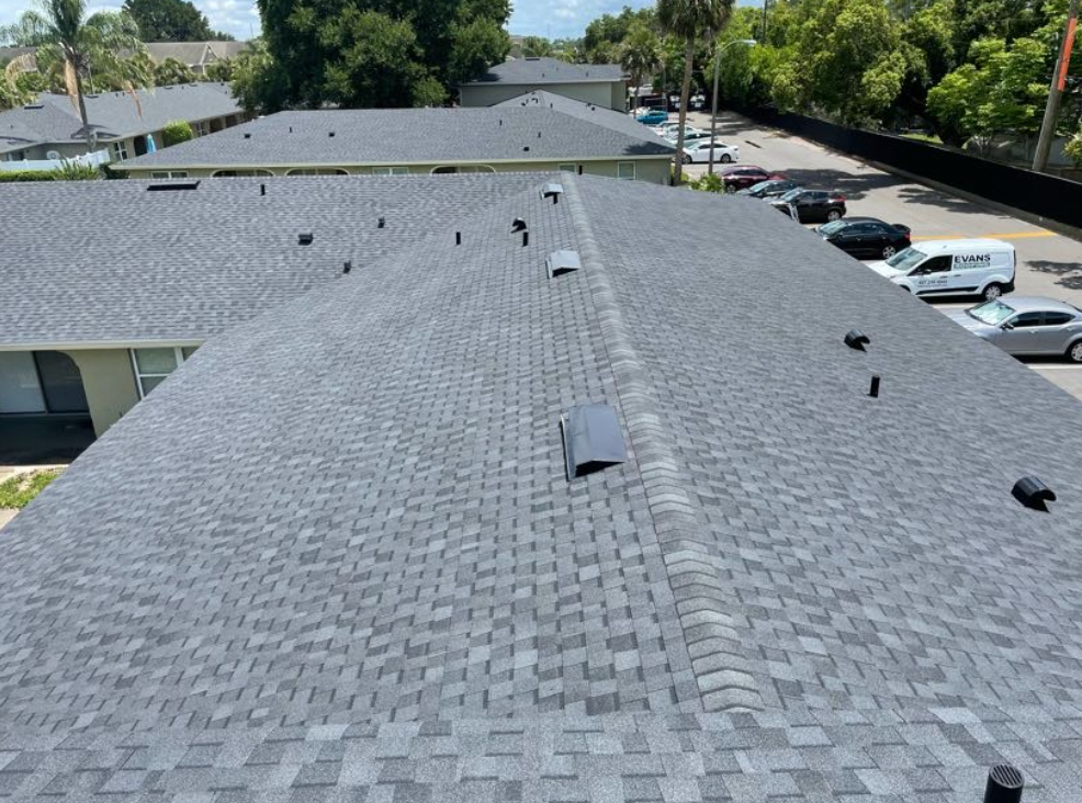 A roof with a lot of shingles on it