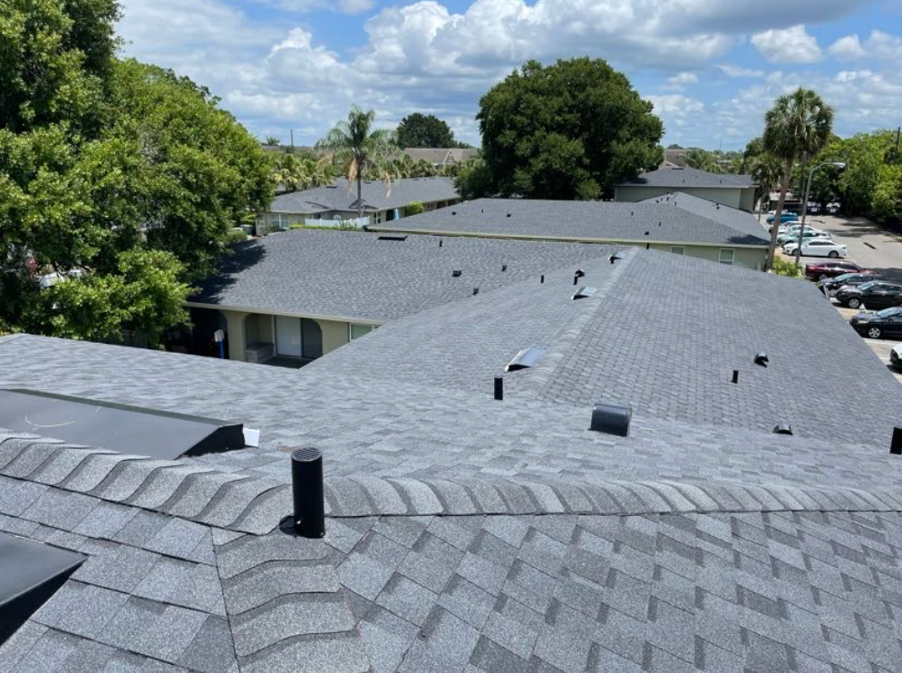 A roof with a lot of shingles on it