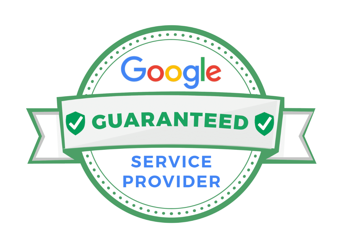 A google guaranteed service provider badge on a white background.