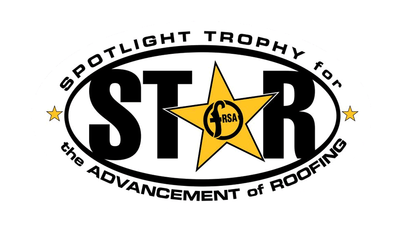 The logo for the spotlight trophy for the advancement of roofing