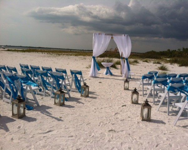 Beach wedding set up