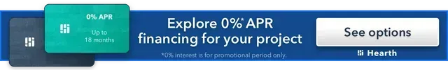 A blue banner that says explore 0% APR financing for your project.