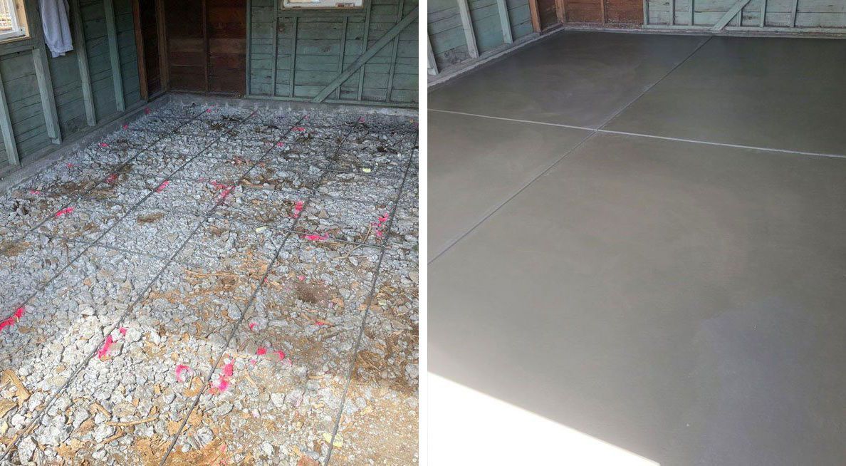 Concrete Slab Before and After
