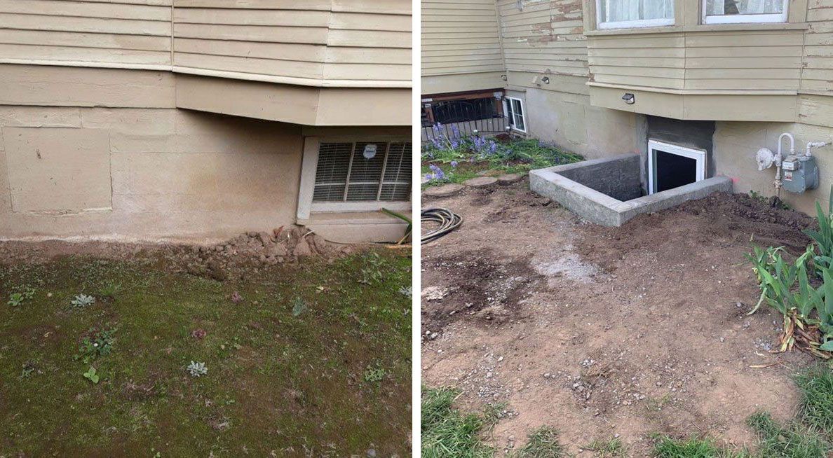 Egress Window Before and After