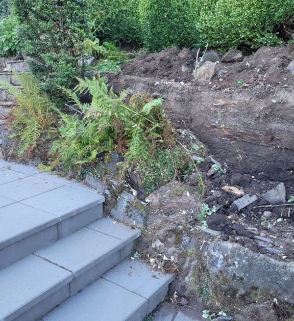 Retaining wall stabilization before