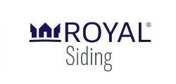 Logo for Royal Siding; navy blue crown icon, navy blue text