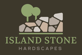 Text logo for "Island Stone Hardscapes" in a dark color on a white background.
