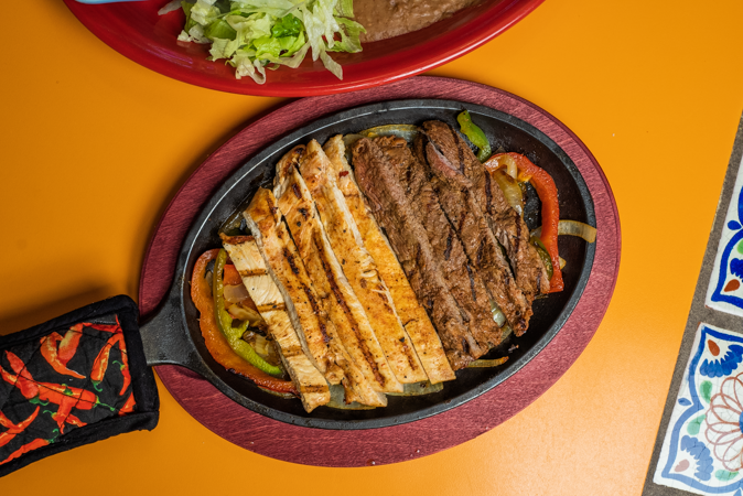 A close up of a plate of food on a table.
