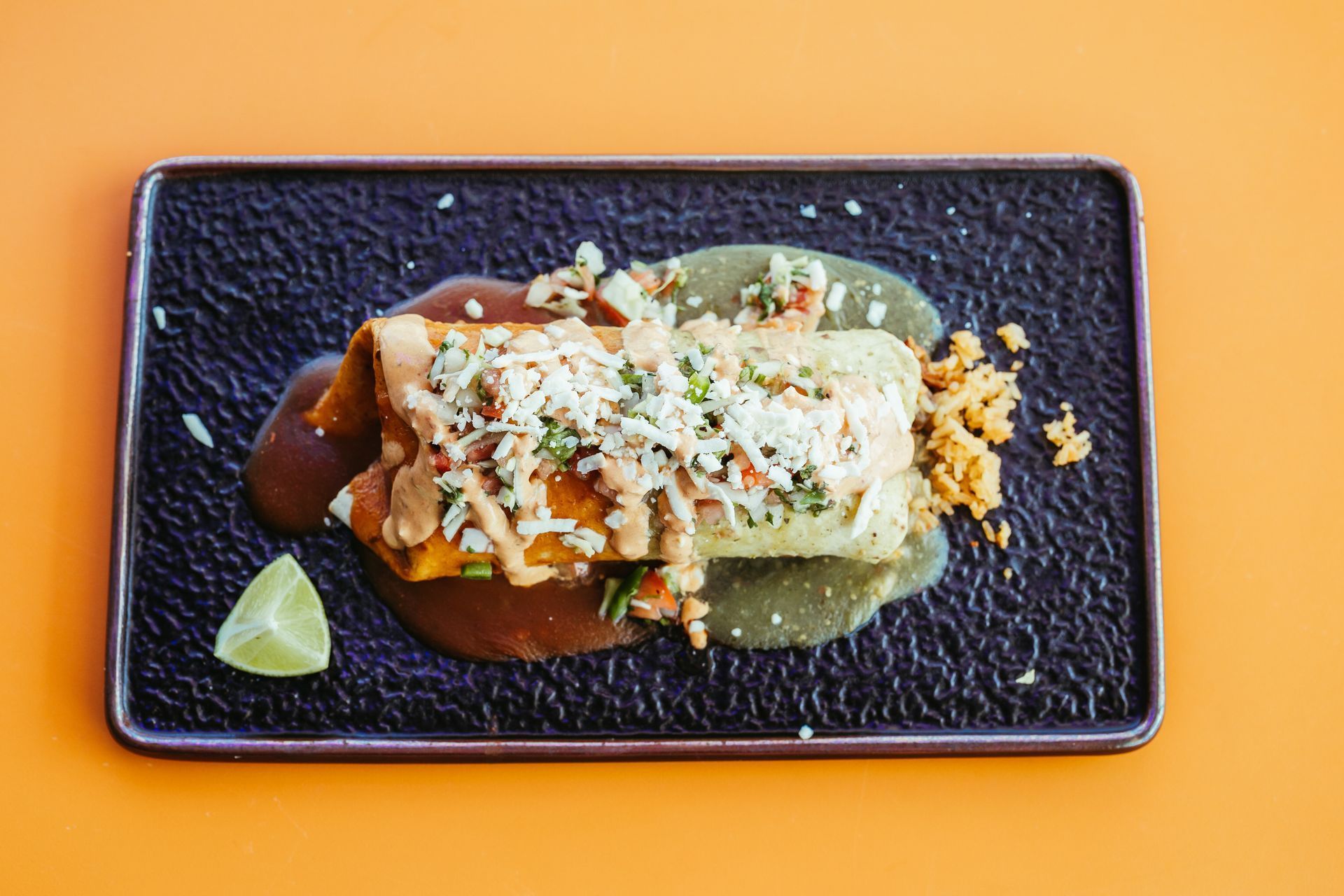 A close-up of a plate of food on a table.