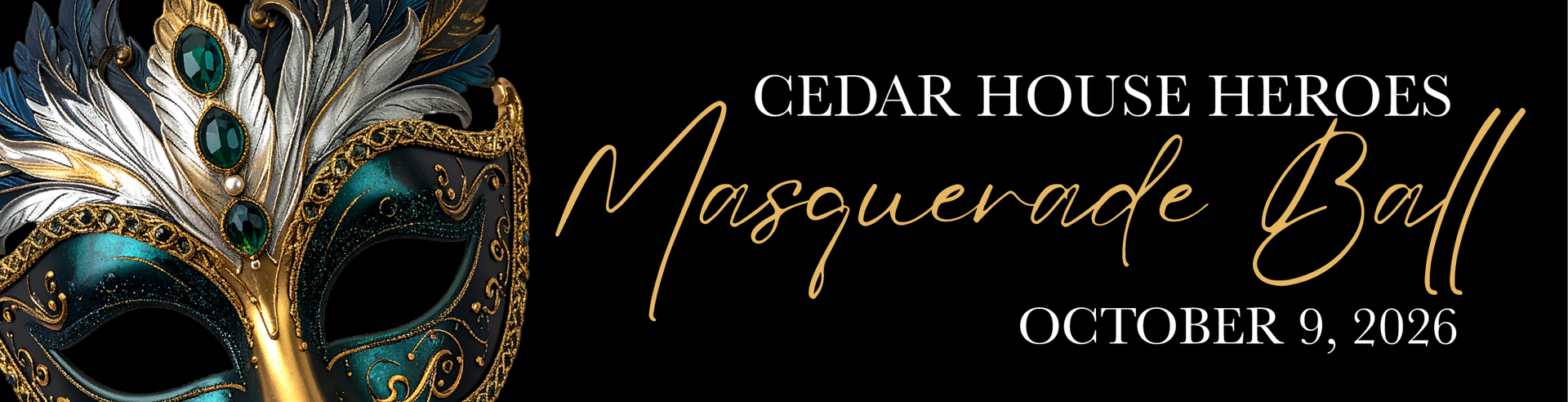 An advertisement for a masquerade ball on October 9, 2026.