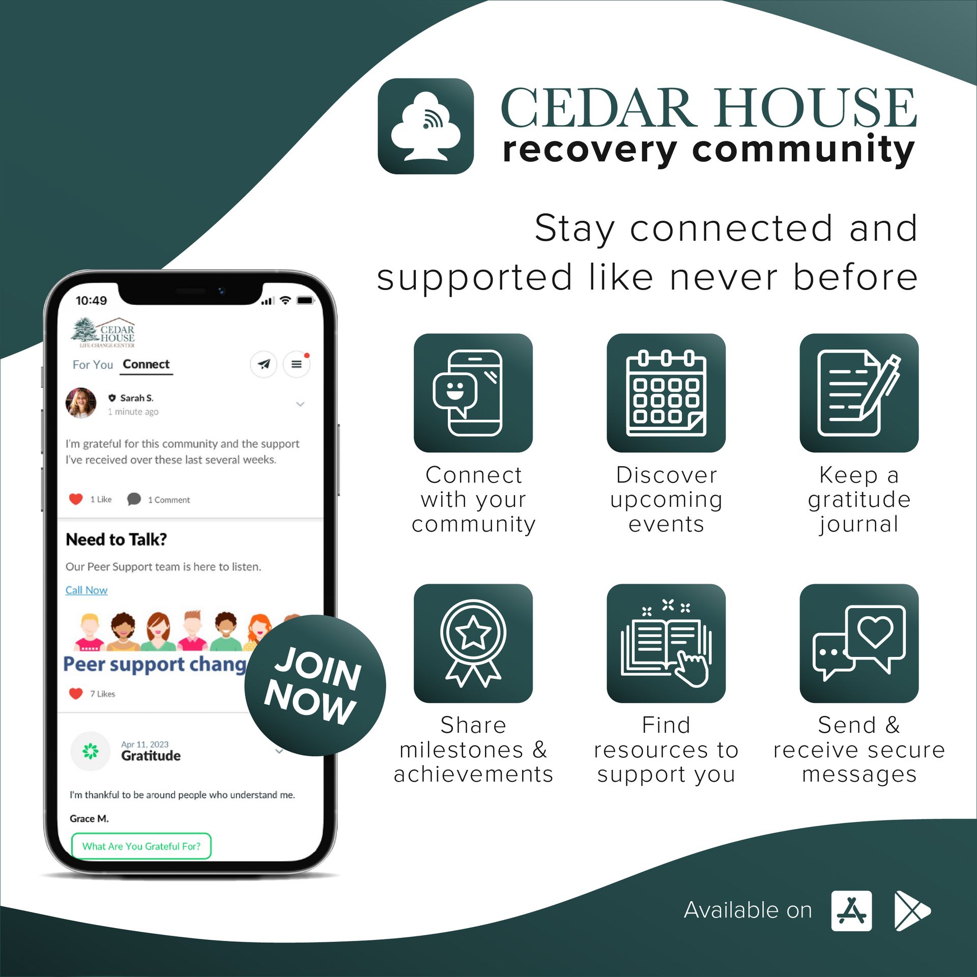 Cedar house recovery community is a recovery community app that allows you to stay connected and supported like never before.