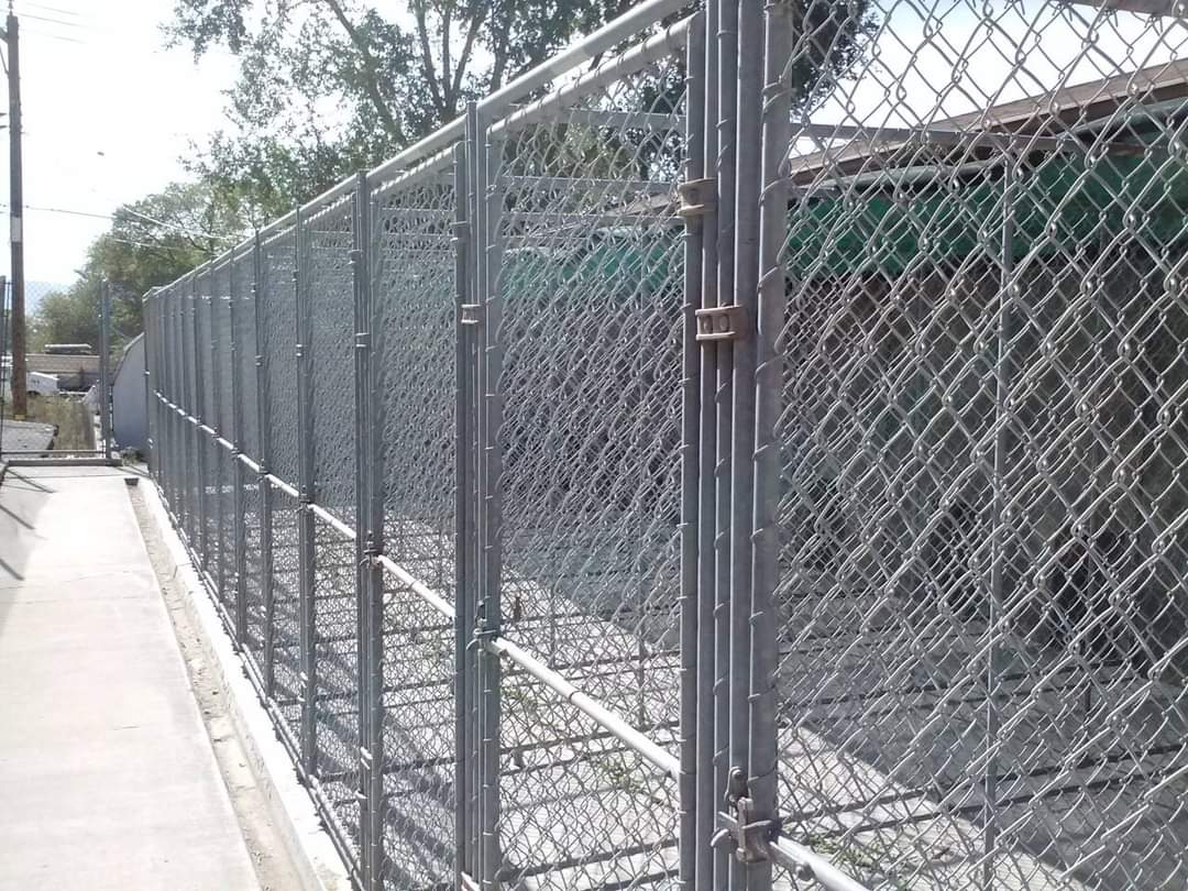 Multiple chain link dog kennel enclosure fencing